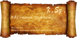 Könyves Szabina névjegykártya